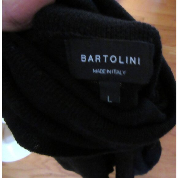Bartolini Italian Made Black Wool Blend Turtleneck Sweater Size L - Picture 6 of 6